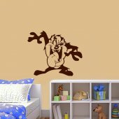 Çizgi Dizi Karakteri Tazmanya Canavarı Silüeti Dekoratif Çocuk Odası Duvar Sticker, Çıkartma, Etike - 3