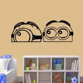 Minions - Çılgın Hırsız Film Karakterleri Stuart ve Bob Silüeti Dekoratif Çocuk Odası Duvar Sticker - 8