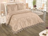 Fransız Güpürlü Çeyizlik Pike Takımı Bulut Cappucino thumbnail 1