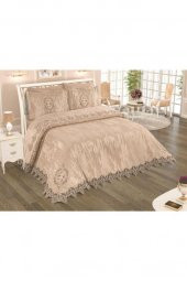 Fransız Güpürlü Çeyizlik Pike Takımı Bulut Cappucino thumbnail 3