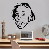 Teorik Fizikçi Albert Einstein Silüeti Dekoratif Genç Odası Duvar Sticker, Çıkartma - 1