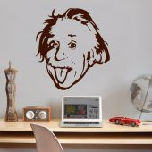 Teorik Fizikçi Albert Einstein Silüeti Dekoratif Genç Odası Duvar Sticker, Çıkartma - 3