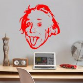 Teorik Fizikçi Albert Einstein Silüeti Dekoratif Genç Odası Duvar Sticker, Çıkartma - 4