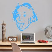Teorik Fizikçi Albert Einstein Silüeti Dekoratif Genç Odası Duvar Sticker, Çıkartma - 5
