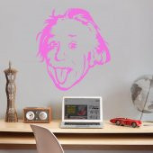 Teorik Fizikçi Albert Einstein Silüeti Dekoratif Genç Odası Duvar Sticker, Çıkartma - 6