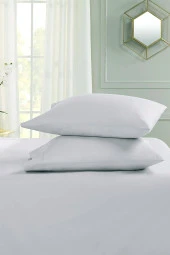 Çift Kişilik %100 Pamuklu Penye Lastikli Çarşaf | Beyaz - 6