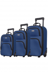 Biggi 00223 Lacivert 3lü Kumaş Valiz Seti - 1
