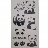 Minimal Panda Geçici Dövme Seti, Sticker Sevimli Panda Tattoo - 1