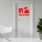 Kütüphane Odası İçin Kapı Dekor Tasarımı Duvar Sticker, Çıkartma - 4