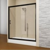 Duşakabincim 150 Cm Sürgülü Tek Kapılı Siyah Kabin - 1