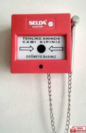 Yangın Alarm İhbar İkaz Butonu Alarm Butonu Çekiçli thumbnail 2