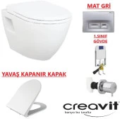 Creavit GR5001-Tp325 Gömme Rezervuar Seti 5 Lİ SET YAVAŞ KAPAK - MAT BUTON - 7