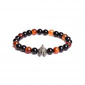 JTKB19016 JANTİ 2 Lİ KOMBİN DOĞAL TAŞ ve DERİ BİLEKLİK MİĞFER FİGÜRLÜ - 2