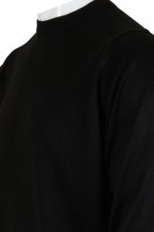 Erkek Kazak Klasik Normal Kesim Yünlü RAR00498 Siyah - 4