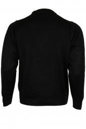 Erkek Kazak Klasik Normal Kesim Yünlü RAR00498 Siyah - 5