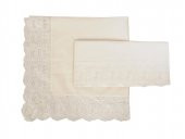 Fransız Güpürlü Kure Saten Havlu Bohça 2li Set Krem thumbnail 1