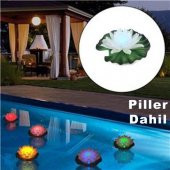 Suda Yüzen, Nilüfer Çiçeği Kendiliğinden Yanan Pilli Led MuM - 11