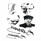 Mustafa Kemal Atatürk Geçici Dövme Seti, Sticker Tattoo Modelleri - 1