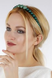 Felice Butik T35 Yeşil Renk İncili Taç - 3