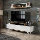 BMdekor TV Ünitesi Herry Beyaz Ceviz 150 cm - 1