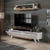 BMdekor TV Ünitesi Herry Beyaz Ceviz 150 cm - 2