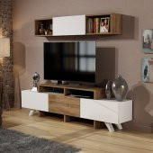 BMdekor TV Ünitesi Arzu Beyaz Ceviz 150 cm - 1