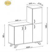 BMdekor Çok Amaçlı Dolap Raks Beyaz - 3