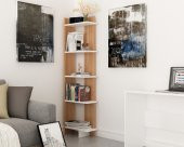 BMdekor Kitaplık Sky Teak Beyaz - 1