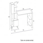 BMdekor Çalışma Masası Artema Beyaz Ceviz - 5