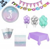 24 Kişi Deniz Kızı Ariel Konseptli Doğum Günü Partisi Paketi - 6