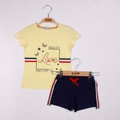 Toontoy Kız Çocuk Love Baskılı Şortlu Takım - 8