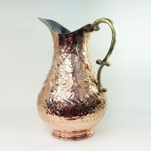 Shark Anadolu El İşi Kabartma Bakır Sürahi - 5