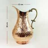 Shark Anadolu El İşi Kabartma Bakır Sürahi - 6