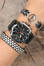 Silikon Kordonlu Erkek Clariss Marka Saat Kombini - 1