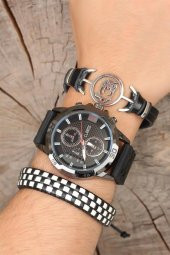 Silikon Kordonlu Erkek Clariss Marka Saat Kombini - 2