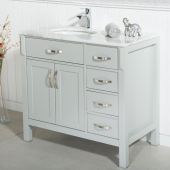 OTTO Fulya Acik Gri 92 cm Mermer Tezgah Dahil Banyo Dolabı - 2