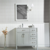 OTTO Fulya Acik Gri 92 cm Mermer Tezgah Dahil Banyo Dolabı - 5