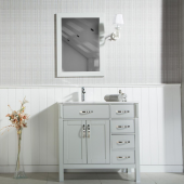 OTTO Fulya Acik Gri 92 cm Mermer Tezgah Dahil Banyo Dolabı - 8