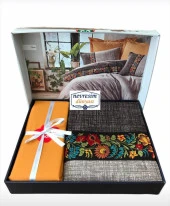 Cotton Box Folk Art Çift Kişilik Nevresim Takımı Vizon - 5