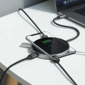 Baseus Circular Mirror Wireless Charger Hub Type-c To Usb 3.0 1+Usb 2.0 3 Type-C Pd 4K HD - 6