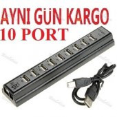 10 PORT USB ÇOĞALTCI ÇOKLAYICI HUB 4235p ADAPTÖRLÜ ÇOKLU AYGIT Cİ - 4
