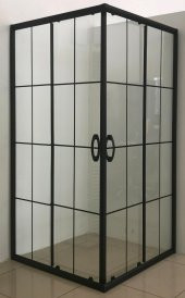 DURUL DUŞAKABİN 80X120 SİYAH PROFİL & ÖZEL SERİ CAM DESENLİ H:190 - DUŞ TEKNESİZ - 5