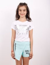 Toontoy Kız Çocuk Grunger Baskılı Şort - 8