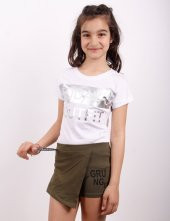 Toontoy Kız Çocuk Grunger Baskılı Şort - 3