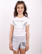 Toontoy Kız Çocuk Grunger Baskılı Şort - 7