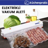 Küchen Pratic Ev Tipi Elektrikli Vakum Makinesi - Gıda Vakum Makinesi - 10 Poşet Hediye - Turuncu - 1