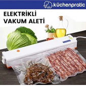 Küchen Pratic Ev Tipi Elektrikli Vakum Makinesi - Gıda Vakum Makinesi - 10 Poşet Hediye - Turuncu - 1