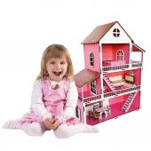 Ahşap Oyuncak Ev Portatif Bebek Evi Lol Bebek Barbie Uyumlu WoodyLife - 1