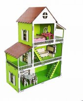 Ahşap Oyuncak Ev Portatif Bebek Evi Lol Bebek Barbie Uyumlu WoodyLife - 5
