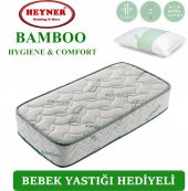 80X130 Heyner Bamboo Lüx Ortopedik Yaylı Yatak (YASTIK HEDİYELİ) thumbnail 1
